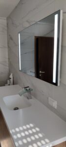 Sundirect LM600-Pro Bathroom lighting mirorr heater installed in Slovenia